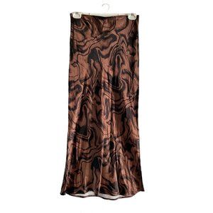 Brown black skirt, straight, long / mid-calf, soft. New NWT. Size 4